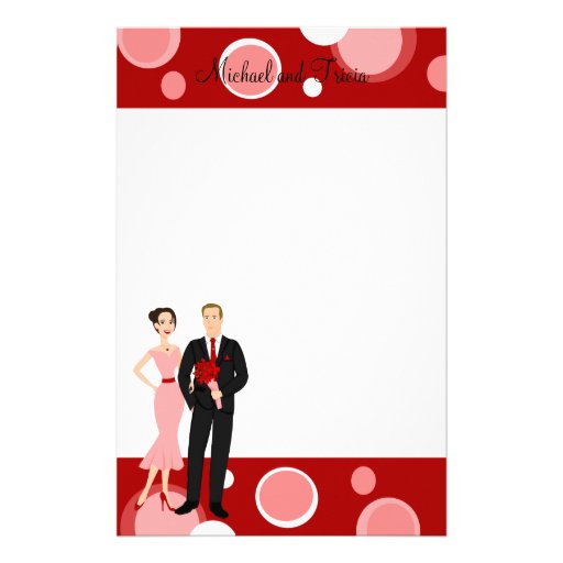 Het modieuze Paar van de Valentijnskaart Aangepast Briefpapier
