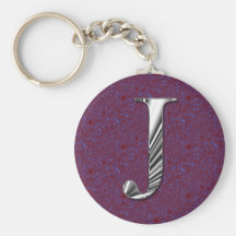 Het Monogram van de brief J Sleutel Hanger