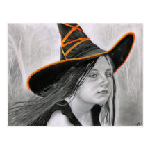 Het mooie Briefkaart van Halloween van de Heks Wens Kaarten
