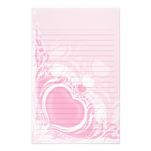 het mooie lichtrose gevoerde document van de hartw gpersonaliseerd briefpapier