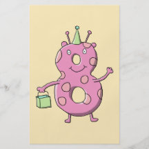 Het mooie Roze 8ste Monster van de Cartoon van de  Folder Ontwerp