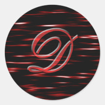 Het motiefSticker rode van het monogram "D" manusc