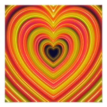 Het neon Aangestoken Ontwerp van het Hart Girly Fotoprints
