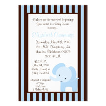 het olifants Baby shower nodigt leuk zoet bruin bl Gepersonaliseerde Uitnodiging