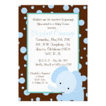 het olifants Baby shower nodigt leuk zoet bruin bl Aankondigingen