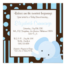 het olifants Baby shower nodigt leuk zoet bruin bl Uitnodiging