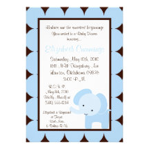 het olifants Baby shower nodigt leuk zoet bruin bl Persoonlijke Aankondiging