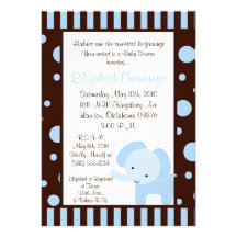 het olifants Baby shower nodigt leuk zoet bruin bl Persoonlijke Uitnodiging