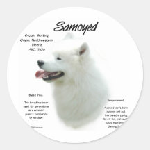 Het Ontwerp van de Geschiedenis van Samoyed Sticker