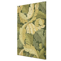 Het Ontwerp van het behang met Acanthus/Boskleuren Canvas Afdruk