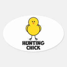 Het Ontwerp van het Kuiken van de jacht Ovale Sticker