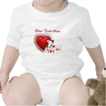 Het Ontwerp van Russell Terrier Red Rose Valentine Rompertjes