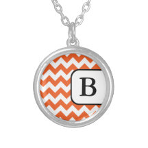 Het oranje Ketting van het Monogram van de Chevron