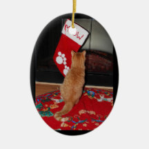 Het Ornament van Kerstmis van Meowy van Marmalady