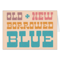 Het oude Nieuwe Geleende Blauw bewaart de Datum kaarten