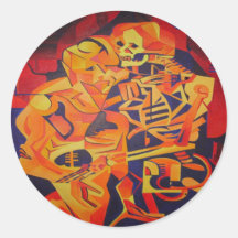 Het Paar van het skelet in Halloween Sticker
