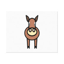 Het Paard van de cartoon Stretched Canvas Print