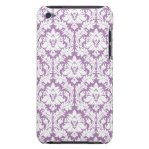 Het paarse Patroon van het Damast iPod Touch Cover