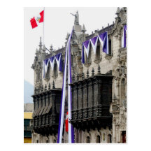 Het Paleis van de aartsbisschop met Balkons" Lima  Wenskaart
