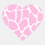Het Patroon van de Druk van de giraf in het Roze v Hartvormige Sticker