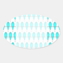 Het Patroon van de vogel. Blauwe en Witte Parakeet Ovale Sticker