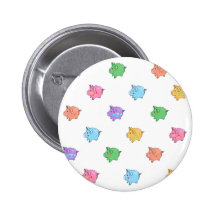Het Patroon van het Varken van de pastelkleur Speld Buttons