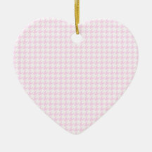 Het patroon van Houndstooth - pastelkleurroze Kerst Ornamenten