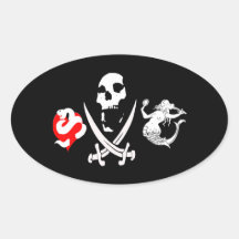 Het Pictogram van de piraat #13 Ovaalvormige Sticker