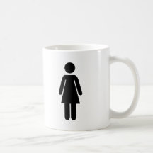 Het pictogram van de vrouw koffie mokken