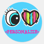 Het Pictogram van het Hart van het oog, <PERSONALI Ronde Stickers