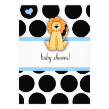 Het Polka Gestippelde Baby shower van de Leeuw LGC Persoonlijke Aankondigingen