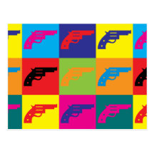 Het Pop-art van pistolen Wenskaart