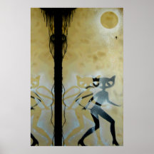 Het Poster van de Nacht van het Meisje van de kat