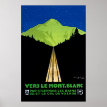 Het Poster van de reis voor de Alpen van Mont Blan