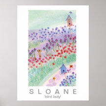 het poster van de vogeldame