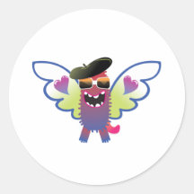 het psychedelische monster van de hippieengel sticker