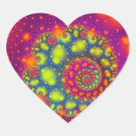 Het psychedelische Spiraalvormige Decoratieve Abst Hart Sticker