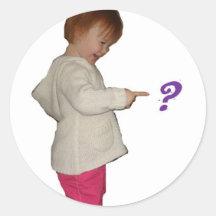 Het punt van de vraag ronde sticker