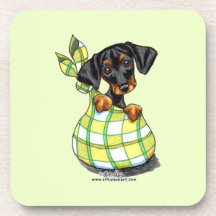 Het Puppy van de Zak van Pinscher van Doberman Bier Onderzetters