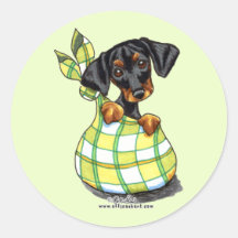 Het Puppy van de Zak van Pinscher van Doberman Ronde Sticker