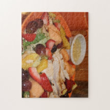 Het Raadsel van de kip & van de Fruitsalade Stukjes Puzzel
