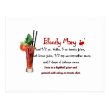 Het Recept van de Drank van de bloody mary Wens Kaart