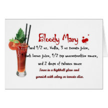 Het Recept van de Drank van de bloody mary Wenskaart