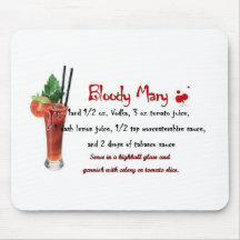 Het Recept van de Drank van de bloody mary Muis Mat