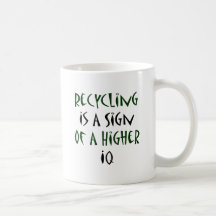Het recycling is een Teken van een Hogere IQ Koffie Beker