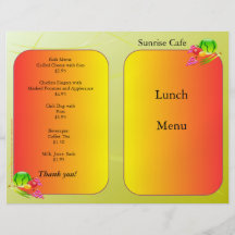 Het restaurant levert het ontwerp van de Zonsopgan Persoonlijke Folder