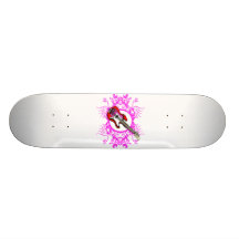 Het rode Bas Roze BloemenOntwerp van Blk van de Ci Skateboard
