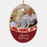 Het rode en Witte Huwelijk van de Foto van het Dam Kerst Ornamenten