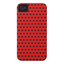 Het rode en Zwarte Patroon van de Stip. Spotty. iPhone 4 Hoesje