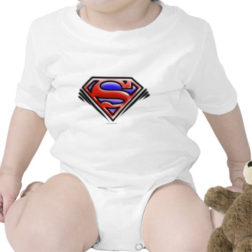 Het rode Logo van de Superman van het Luchtpenseel Shirt